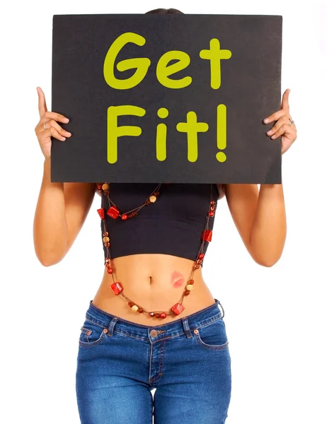 Get Fit Sign Showing Exercise For Fitness — Stock Photo, Image
