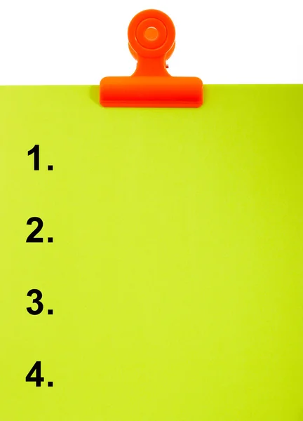 Номерной буфер обмена для списка или Топ-4 — стоковое фото