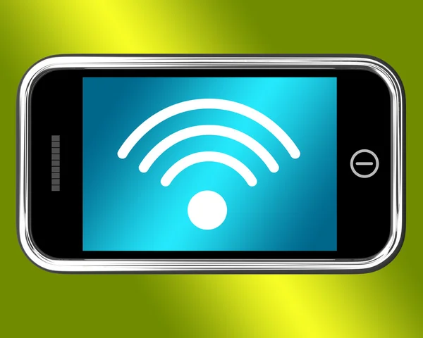 WiFi internet podłączony telefon komórkowy — Zdjęcie stockowe