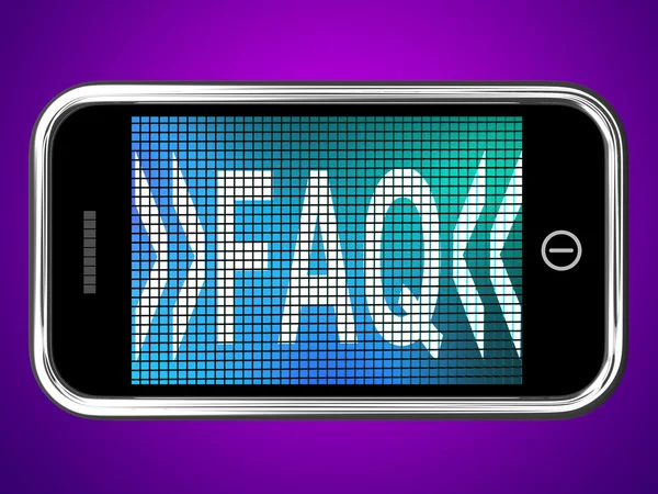 Mensagem Faq no telefone móvel para obter ajuda — Fotografia de Stock