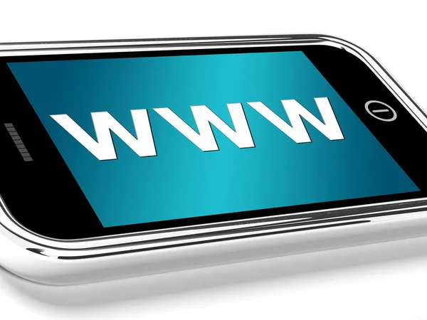 Www 显示在线网站或移动互联网 — 图库照片