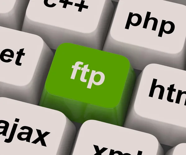 FTP-Taste zeigt Dateiübertragungsprotokoll — Stockfoto