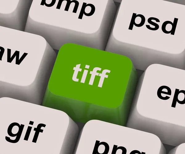Tiff Key Shows Image Format For Tif Pictures — Stock Photo, Image