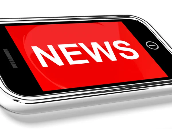 Nachrichtenschlagzeilen auf Mobiltelefonen für Online-Informationen oder Medien — Stockfoto