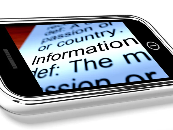 Informatie over mobiele telefoon als symbool voor online kennis — Stockfoto