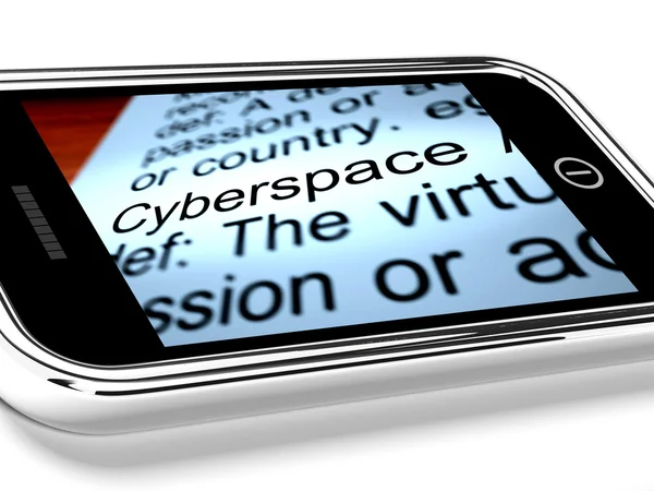 Cyberspace On Mobile Phone Shows Internet Connection — Stock Photo, Image