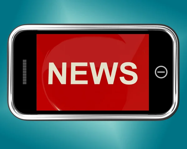 Titular de noticias en el móvil para información o medios en línea —  Fotos de Stock