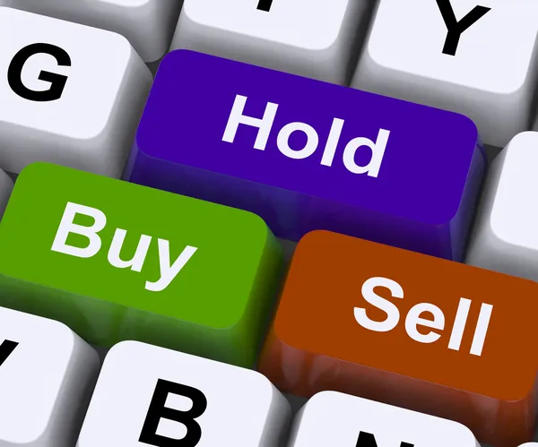 Buy Hold And Sell Keys Represent Market Strategy — Stock Photo, Image