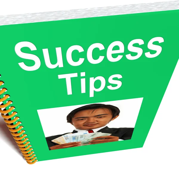 Success Tips Book Shows Wealth And Achievement — Stock Photo, Image
