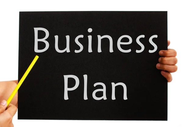 Business Plan Board Shows Management Strategy — Stock Photo, Image