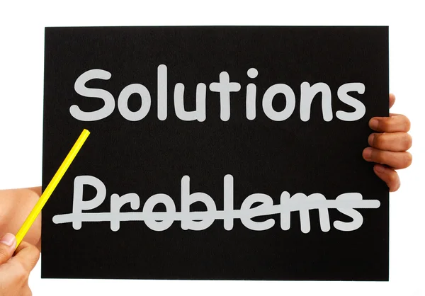 Lösningar inte problem märker ombord — Stockfoto