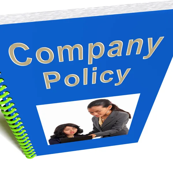 Bedrijf beleid boek bevat regels van werknemers — Stockfoto