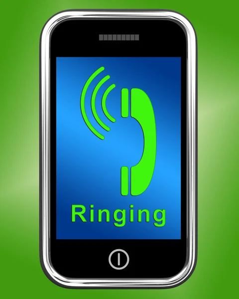 Klingelsymbol auf Handy zeigt Smartphone-Anruf an — Stockfoto