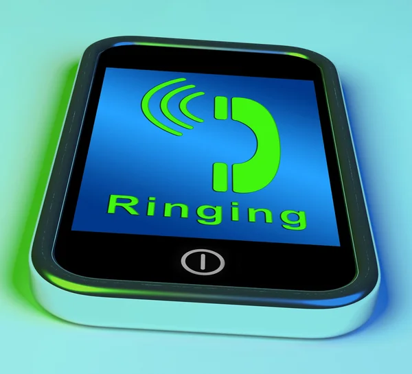 Icono sonando en un teléfono móvil que muestra una llamada de teléfono inteligente — Foto de Stock