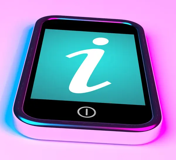 Info Symbol On Mobile As Symbol For Information — Stock Photo, Image