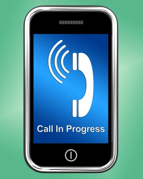 Call in progress Meldung auf dem Handy — Stockfoto