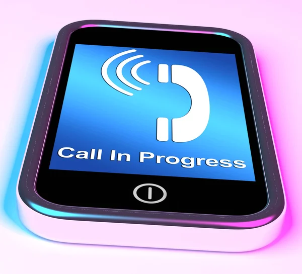 Bel in vooruitgang afbeelding op mobiele smartphone — Stockfoto