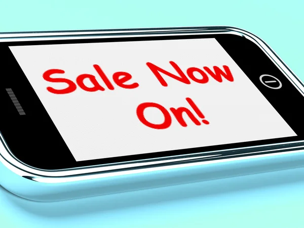 Sale Now On Mobile Message Shows Internet Discounts — Stock Photo, Image