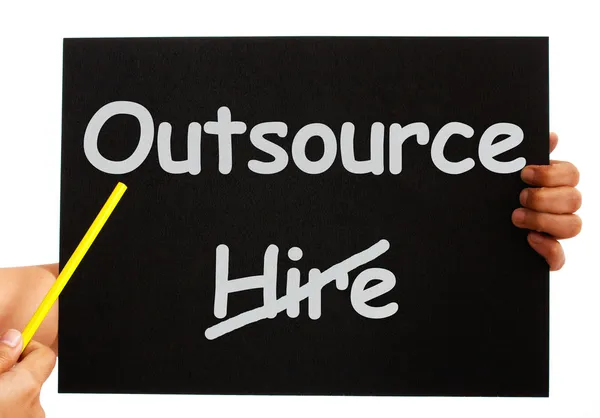 Outsource Note Showing Subcontracting And Freelance — Stock Photo, Image