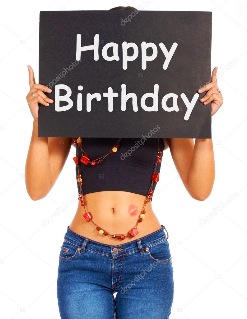 Happy Birthday Sign For Greeting From Girl