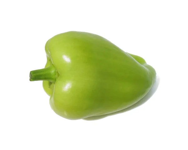 Πράσινο πιπέρι απομονωμένο σε λευκό Εικόνα Αρχείου
