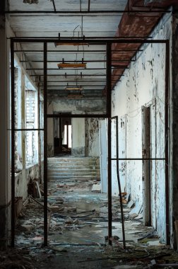 Abandoned hallway in Chernobyl clipart