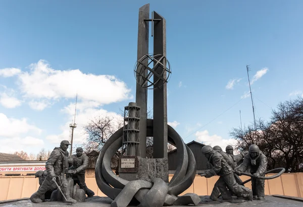 stock image Statue for the dead firefighters in Chernobyl