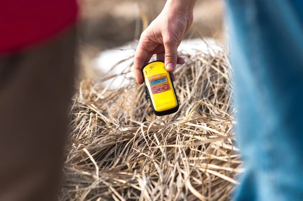 stock image Geiger counter in polluted environment