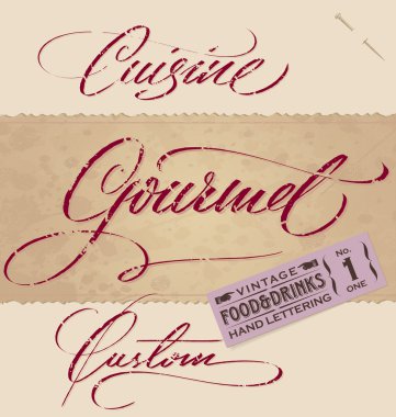 Vintage menu headlines set (vector) clipart