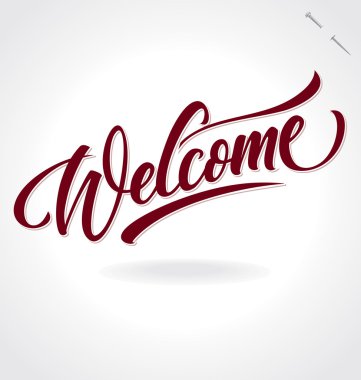 'welcome' hand lettering (vector) clipart