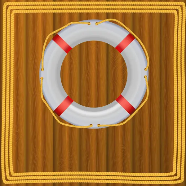 stock image Life Buoy On boards Background, ropes, Illustration.