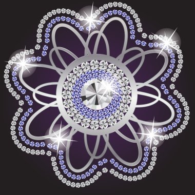 Beautiful shiny diamond flower, vector illustration