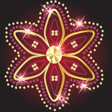 Beautiful shiny diamond flower, vector illustration