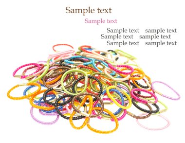 Hair elastics on white background clipart