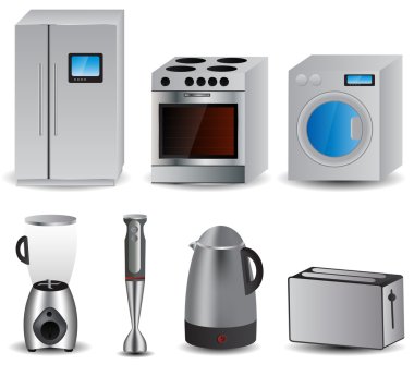 Set of of household appliances. vector illustration