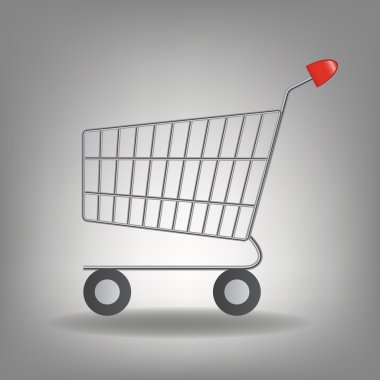  illustration of empty supermarket shopping cart icon iso