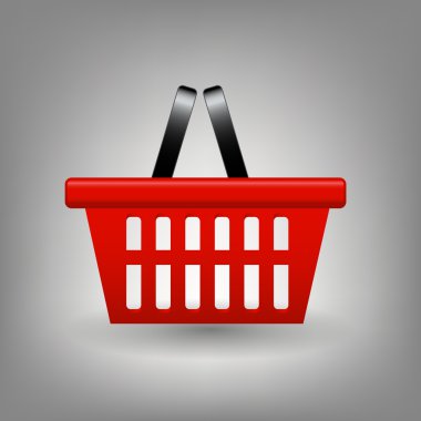 Red shopping basket icon illustration