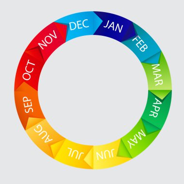 Concept of colorful Time Wheel illustration