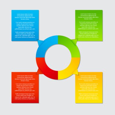 renkli dairesel afiş farklı b oklarla kavramı