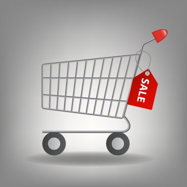  illustration of empty supermarket shopping cart icon iso