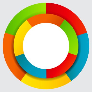 renkli dairesel afiş farklı b oklarla kavramı