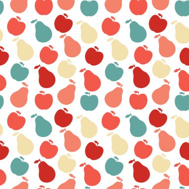  seamless fruit pattern- apple and pear