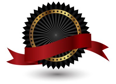  black label with red ribbon.