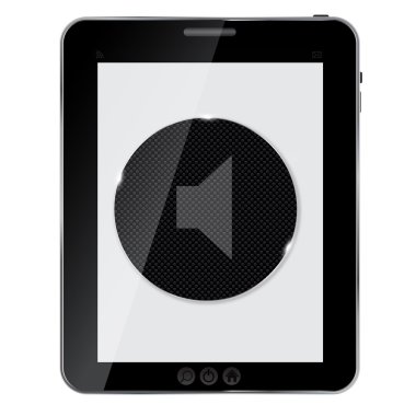 Concept of media glass icon on abstract tablet illustra