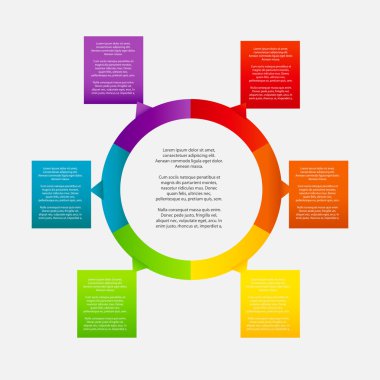 renkli dairesel afiş farklı b oklarla kavramı