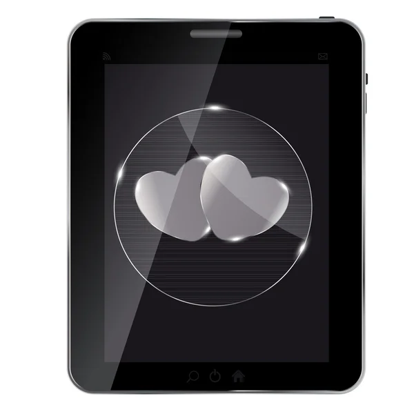 stock image Heart glass Button on tablet illustration