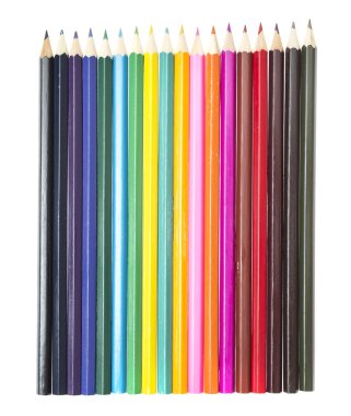 renkli kalem üzerinde beyaz izole