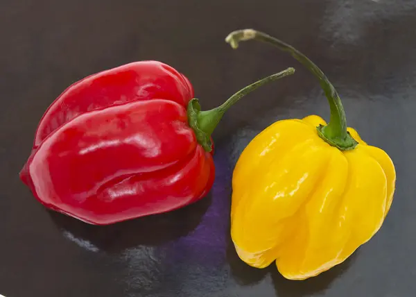 stock image Fresh colorful hot chili pepper on white