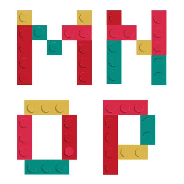 stock image Alphabet set made of toy construction brick blocks isolated iso