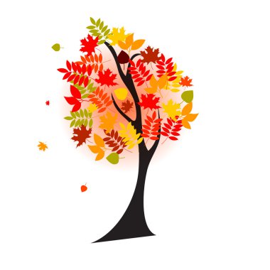 Beautiful autumn tree vector illustration